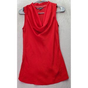 Armani Exchange Tank Top Women XS Red Sleeveless Cowl Neck Back Zipper C0003